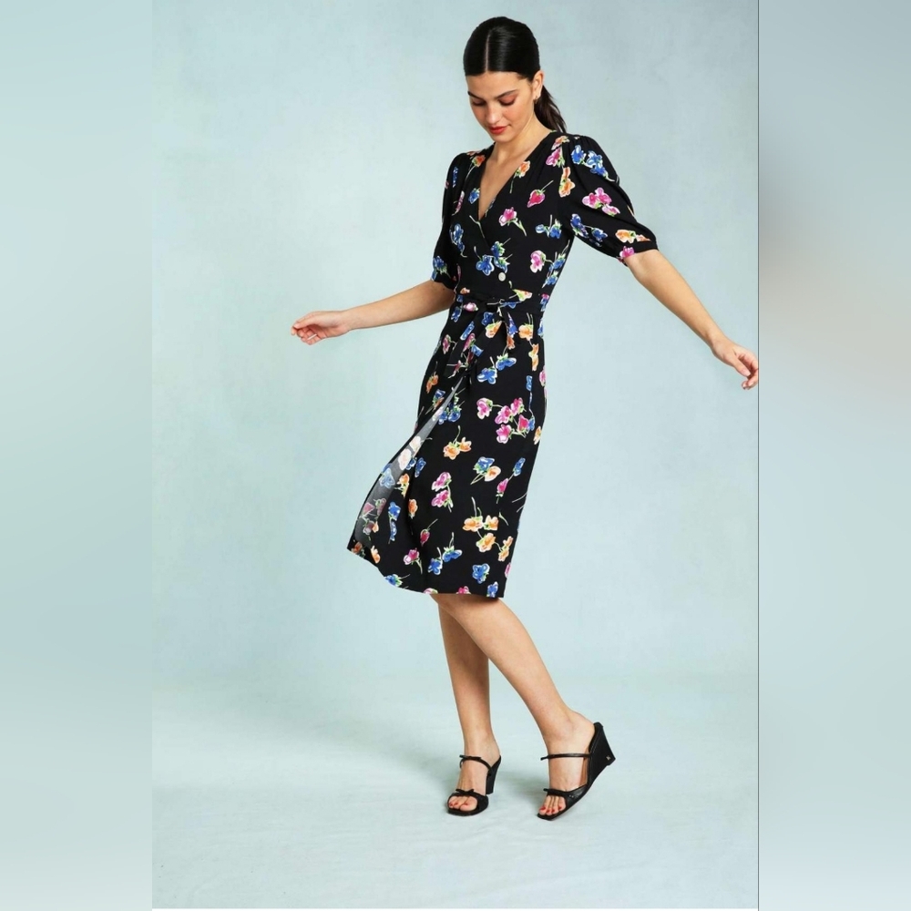 Rouje Caitlin Midi Wrap Dress FR 38 - Picture 6 of 16